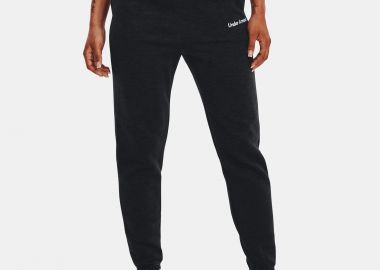 UA ESSENTIAL FLEECE SCRIPT PANTS ΜΑΥΡΟ - UNDER ARMOUR - 