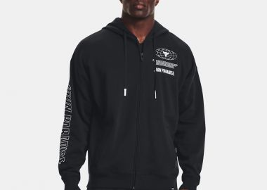 UA PROJECT ROCK RIVAL FLEECE DISRUPT FULL-ZIP HOODIE ΜΑΥΡΟ - UNDER ARMOUR - 