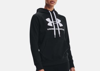 UA RIVAL FLEECE LOGO HOODIE ΜΑΥΡΟ - UNDER ARMOUR - 
