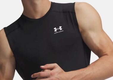 Under Armour ανδρική αμάνικη μπλούζα με λογότυπο Ultra Slim Fit HeatGear®
