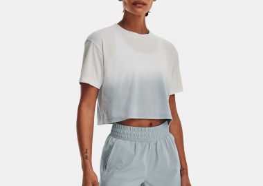 UNDER ARMOUR BRANDED DIP DYE CROPPED T-SHIRT ΓΚΡΙ - UNDER ARMOUR - 
