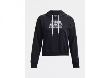 Under Armour Essential Script Γυναικείο Φούτερ με Κουκούλα Μαύρο 1374107-001 - Under armour - 