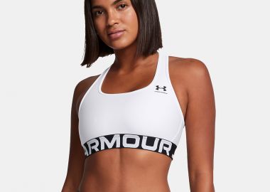 UNDER ARMOUR HEATGEAR ARMOUR MID BRANDED SPORTS BRA ΑΣΠΡΟ - UNDER ARMOUR - 