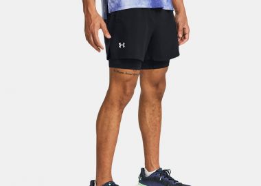UNDER ARMOUR LAUNCH 5'' 2-IN-1 SHORTS ΜΑΥΡΟ - UNDER ARMOUR - 