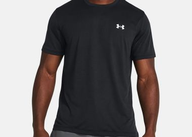 UNDER ARMOUR LAUNCH SHORTSLEEVE T-SHIRT ΜΑΥΡΟ - UNDER ARMOUR - 