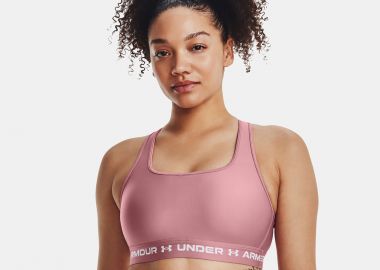 UNDER ARMOUR MID CROSSBACK SPORTS BRA ΡΟΖ - UNDER ARMOUR - 