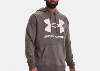 UNDER ARMOUR RIVAL FLEECE BIG LOGO HOODIE ΓΚΡΙ - UNDER ARMOUR - 