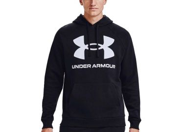 UNDER ARMOUR RIVAL FLEECE BIG LOGO HOODIE ΜΑΥΡΟ - UNDER ARMOUR - 