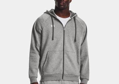 UNDER ARMOUR RIVAL FLEECE FULL-ZIP HOODIE ΓΚΡΙ - UNDER ARMOUR - 
