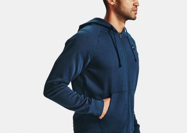 UNDER ARMOUR RIVAL FLEECE FULL-ZIP HOODIE ΜΠΛΕ - UNDER ARMOUR - 