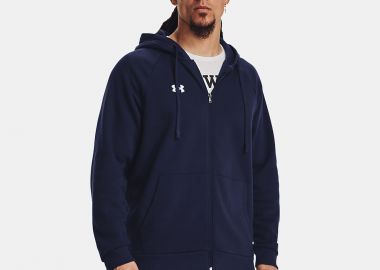 UNDER ARMOUR RIVAL FLEECE FULL-ZIP HOODIE ΜΠΛΕ - UNDER ARMOUR - 