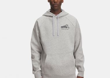 UNDER ARMOUR RIVAL FLEECE HBR LOGO HOODIE ΓΚΡΙ - UNDER ARMOUR - 