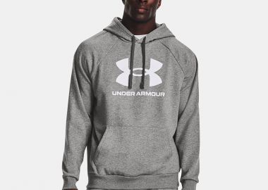 UNDER ARMOUR RIVAL FLEECE LOGO HOODIE ΓΚΡΙ - UNDER ARMOUR - 