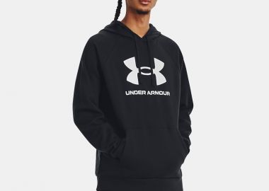 UNDER ARMOUR RIVAL FLEECE LOGO HOODIE ΜΑΥΡΟ - UNDER ARMOUR - 