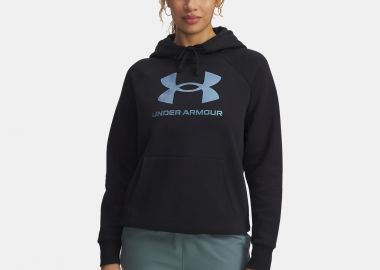 UNDER ARMOUR RIVAL FLEECE SHIMMER HOODIE ΜΑΥΡΟ - UNDER ARMOUR - 