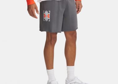 UNDER ARMOUR RIVAL TERRY LOGO 8IN SHORTS ΓΚΡΙ - UNDER ARMOUR - 