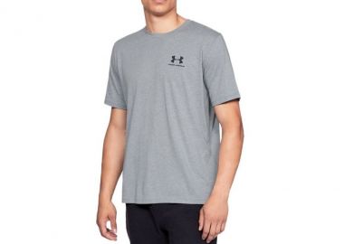 Under Armour Sportstyle Left Chest Ανδρικό Αθλητικό T-shirt Κοντομάνικο Γκρι 1326799-036 - Under armour - 