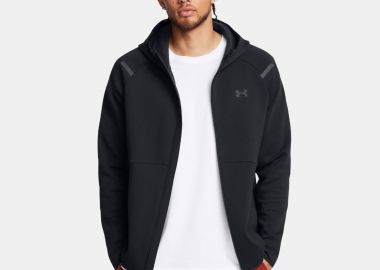 UNDER ARMOUR UNSTOPPABLE FLEECE FULL-ZIP HOODIE ΜΑΥΡΟ - UNDER ARMOUR - 