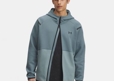 UNDER ARMOUR UNSTOPPABLE FLEECE FULL-ZIP HOODIE ΜΠΛΕ - UNDER ARMOUR - 