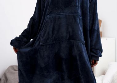 UNISEX OVERSIZED ΜΠΛΕ ΜΠΛΟΥΖΑ ΚΟΥΒΕΡΤΑ- AKITA - fashionroom - 