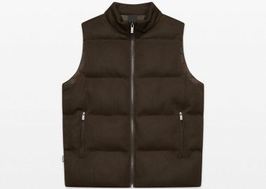 UNITY Ανδρικό Καφέ Knit Sleeveless Down Jacket - UNITY - 