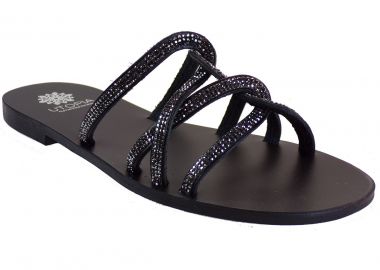 UTOPIA Γυναικεία Παπούτσια Παντόφλες U1-003 Μαύρο Δέρμα - UTOPIA - 