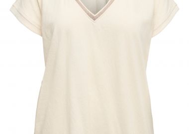 V-λαιμόκοψη T-shirt με lurex από σύμμεικτο Οργανικό βαμβάκι VERO MODA -  - 