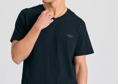 V-neck t-shirt με logo στο στήθος - FUNKY BUDDHA - 