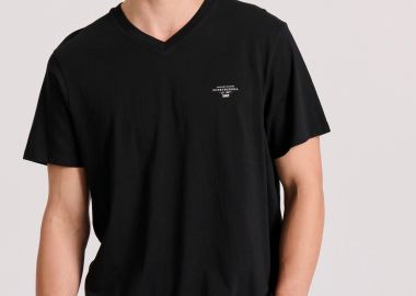 V-neck t-shirt με logo στο στήθος - FUNKY BUDDHA - 