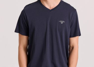 V-neck t-shirt με logo στο στήθος - FUNKY BUDDHA - 