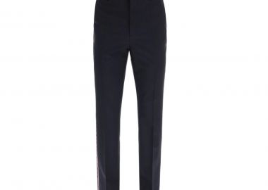 VALENTINO GARAVANI Ανδρικό Μαύρο Logo Selvedge Trousers - VALENTINO GARAVANI - 