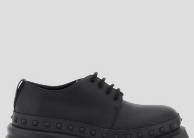 VALENTINO GARAVANI Ανδρικό Μαύρο Rockstud Black Loafers - VALENTINO GARAVANI - 