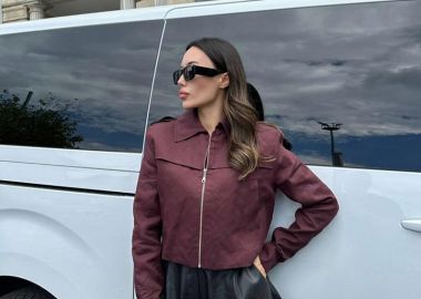 VALKA γυναίκειο crop τζακετ μπορντό - SOU - 