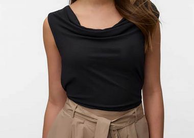 Vero Moda γυναικεία αμάνικη μπλούζα μονόχρωμη - 10344258 Μαύρο - VERO MODA - 