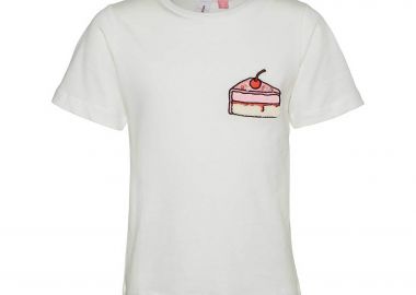 Vero Moda παιδικό T-shirt βαμβακερό με patch - 10285292 Λευκό - VERO MODA - 