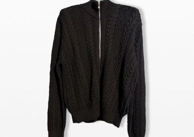 VERSACE Ανδρικό Γκρι Knitted Jacket Allover - VERSACE - 