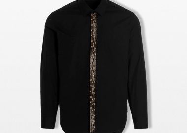 VERSACE Ανδρικό Μαύρο Black Greca Shirt - VERSACE - 