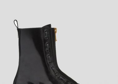 VERSACE Ανδρικό Μαύρο Column Boots In Black - VERSACE - 