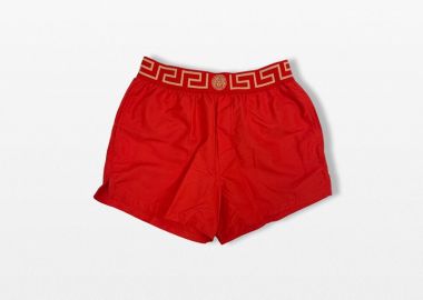VERSACE Ανδρικό Μαύρο Greca Border Swim Shorts - VERSACE - 