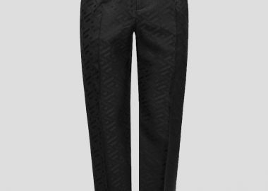 VERSACE Ανδρικό Μαύρο Greca Pattern Trousers - VERSACE - 