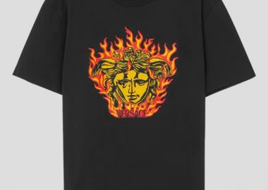 VERSACE Ανδρικό Μαύρο Medusa Flame T-Shirt - VERSACE - 