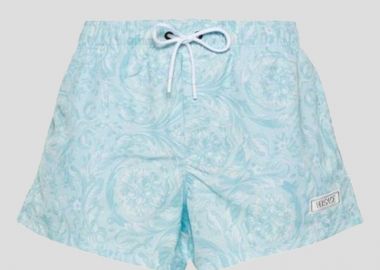 VERSACE Ανδρικό Μπλε Baroque Print Swim Short - VERSACE - 