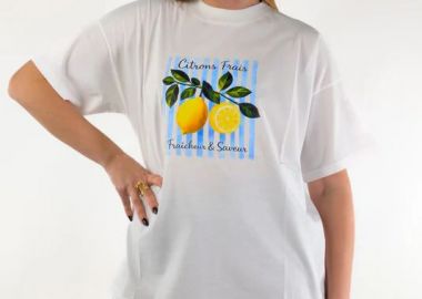 Vicolo Γυναικείο Κοντομάνικο T-Shirt RAB0472 Λευκό - Vicolo - 