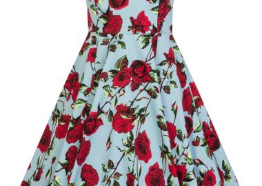 vintage 50s pin up φόρεμα Red Rose - PerfectDress.gr - 
