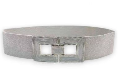 vintage 70s φαρδιά ελαστική ζώνη Enamel silver - PerfectDress.gr - 