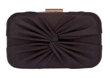 vintage βραδινό τσαντάκι clutch Βow μαύρο - PerfectDress.gr - 