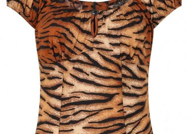 vintage cotton 50s rockabilly top Tiger lover - PerfectDress.gr - 