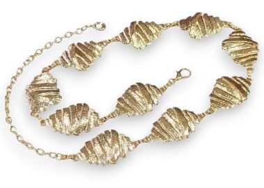 vintage μεταλλική ζώνη Croissant χρυσό - PerfectDress.gr - 