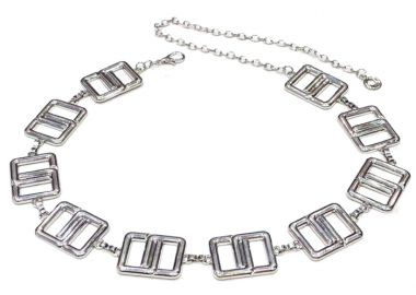 vintage μεταλλική ζώνη G style silver - PerfectDress.gr - 