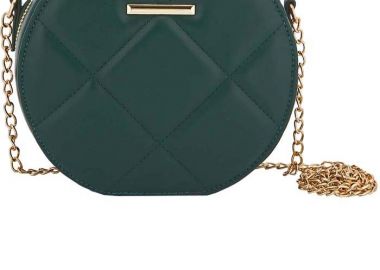 vintage στρογγυλή τσάντα δερματίνη πράσινο - PerfectDress.gr - 